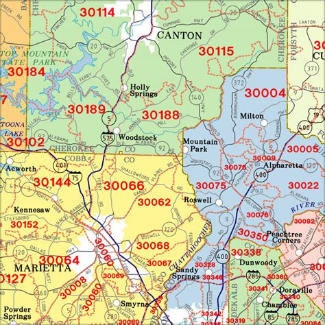 Greater Atlanta Zip Code Map