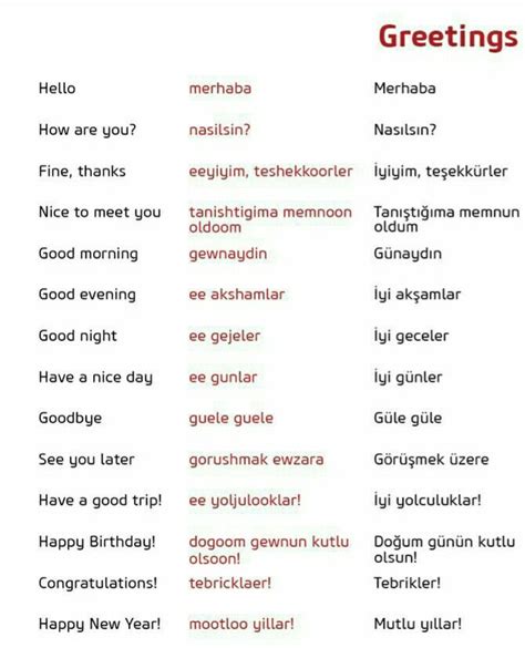 Greetings Turkish Language Learn Turkish Language Armenian Language