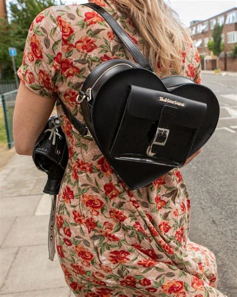 Heart Shaped Leather Backpack In Black Dr Martens Sac Dos Cuir