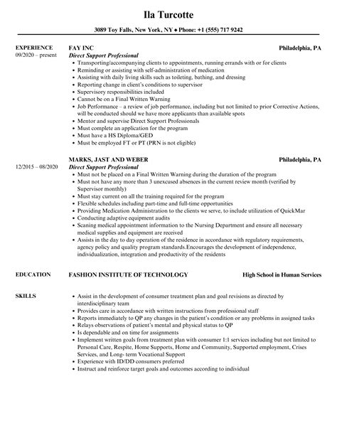 How To Create A Direct Support Professional Resume Indeed Com