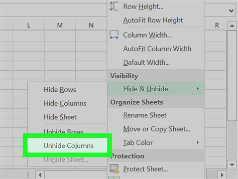 How To Hide Or Unhide Columns In Excel Worksheet