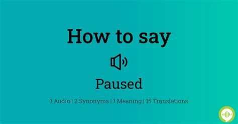 How To Pronounce Paused Howtopronounce Com