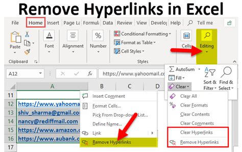 How To Remove Hyperlinks In Excel Google Sheets Automate Excel