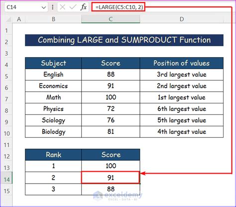 How To Use Large Function In Excel 6 Easy Examples Exceldemy