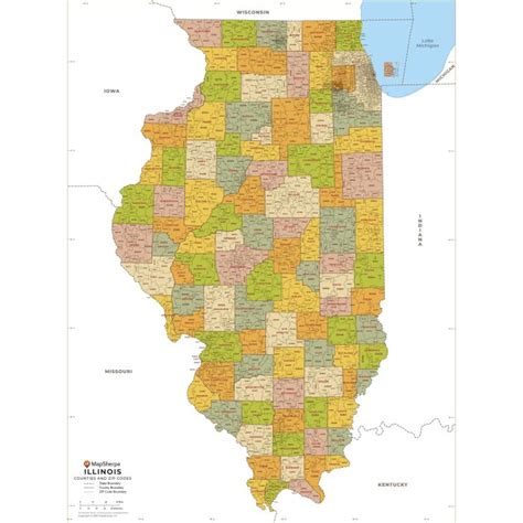 Illinois Zip Code Map Including County Maps