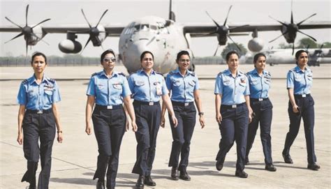 Indian Air Force S Women Officers During A Media Interaction On The Eve Of International Women