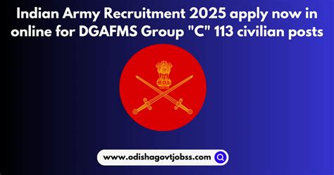 Indian Army Recruitment 2025 Apply Now In Online For Dgafms Group C