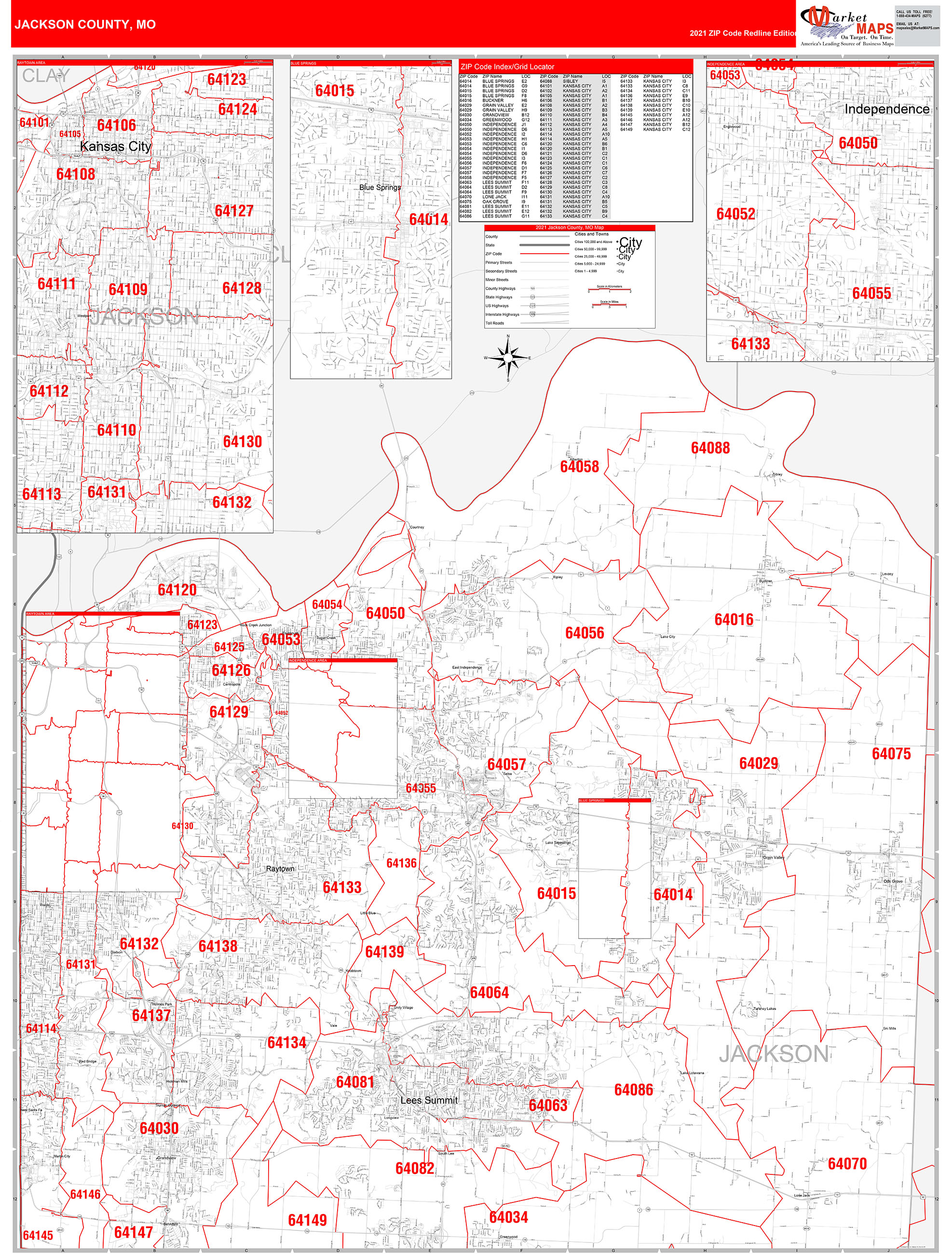 Jackson County Fl Zip Code Wall Map Red Line Style By Marketmaps