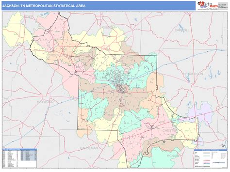 Jackson Tennessee Zip Code Wall Map Basic Style By Marketmaps Mapsales