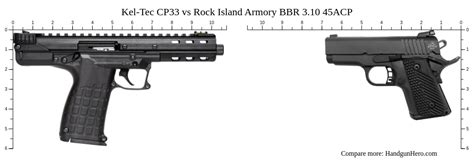 Kel Tec Cp33 Vs Rock Island Armory Bbr 3 10 45Acp Size Comparison