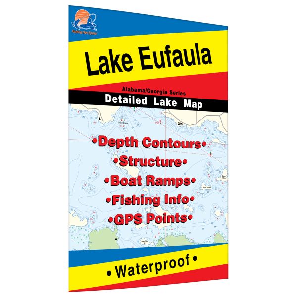 Lake Eufaula Walter F George Alabama Fishing Map 308 Keith Map