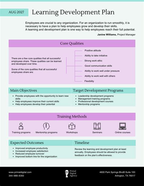 Learning Development Plan Template Venngage