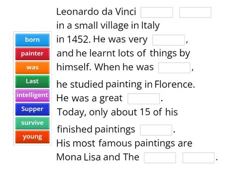 Leonardo Da Vinci Missing Word