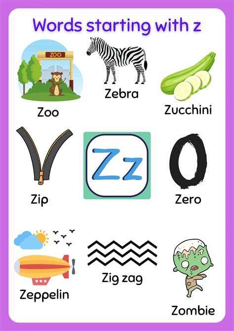 Letter Z Words With Pictures