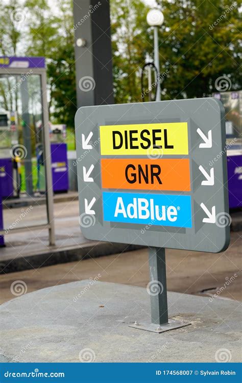 List At The Fuel Pump Gazole Means Diesel In French Adblue Gnr Stock