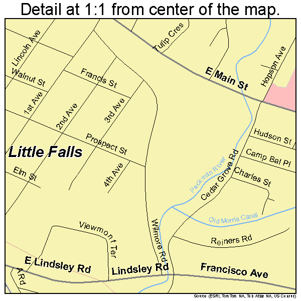 Little Falls New Jersey Street Map 3440650