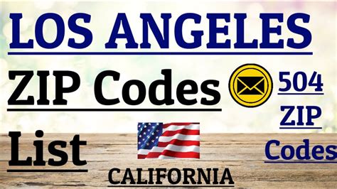 Los Angeles Zip Code S List California Usa 504 Zip Codes La Zip