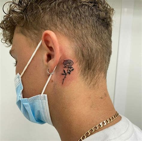 Male Behind Ear Tattoos