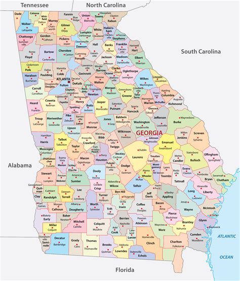 Map Of Counties In Georgia