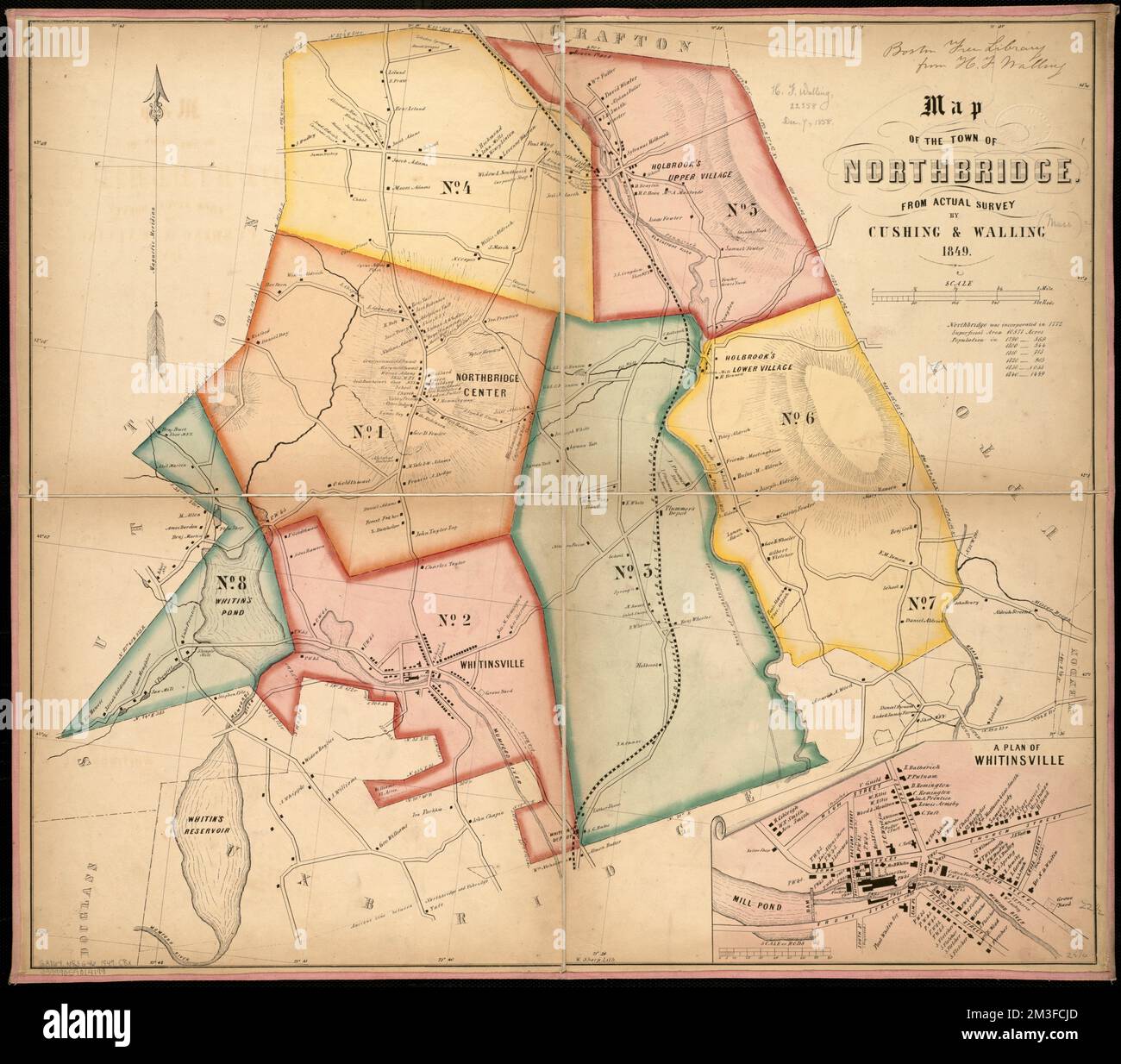 Map Of The Town Of Northbridge From Actual Survey Landowners