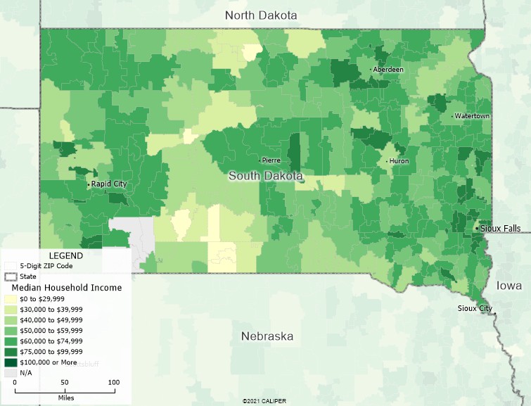 Maptitude South Dakota Mapping Software