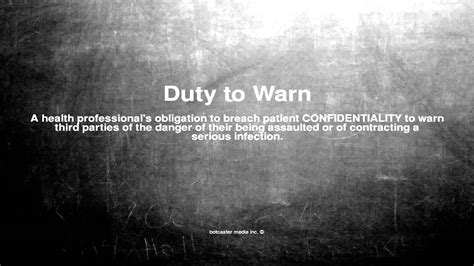 Medical Vocabulary What Does Duty To Warn Mean Youtube