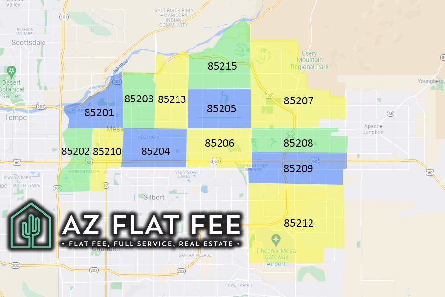 Mesa Arizona Az Zip Code Map Locations Demographics List Of Zip