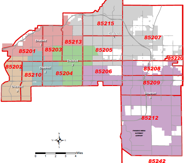 Mesa Az Zip Code Map