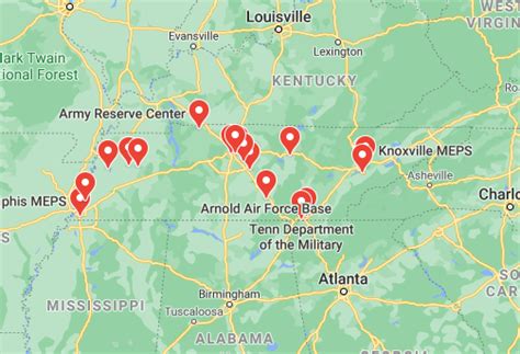 Military Bases In Tennessee Map