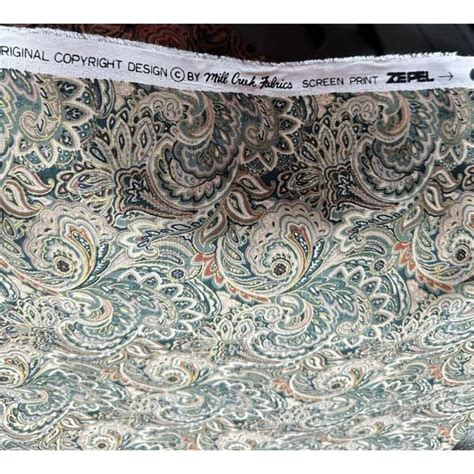 Mill Creek Accents Material Paisley 48 Feet Screen Print Mill Creek