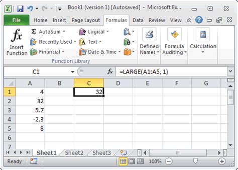 Ms Excel How To Use The Large Function Ws