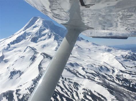 Mt Hood From A Small Airplane Oc Portland