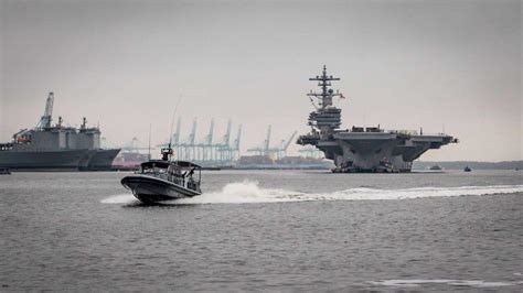 Navy Aircraft Carrier Arrives In Norfolk For Two Year Overhaul