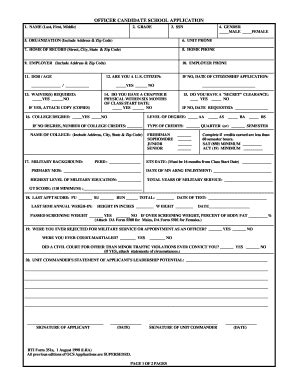 Navy Ocs Application Pdf Complete With Ease Airslate Signnow