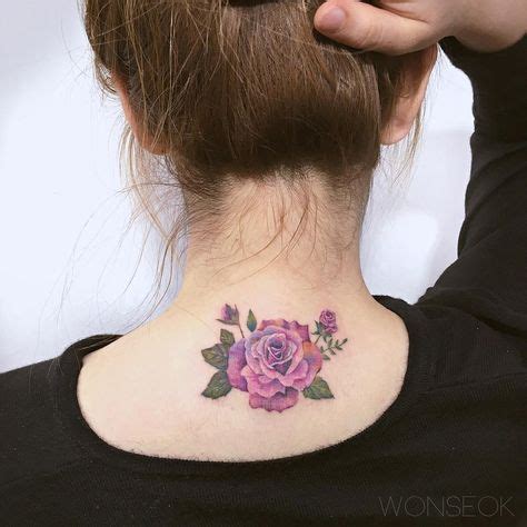 Neck Flower Tattoo Tattoo Wonseok