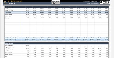 Net Present Value Excel Template Sfiveband Com