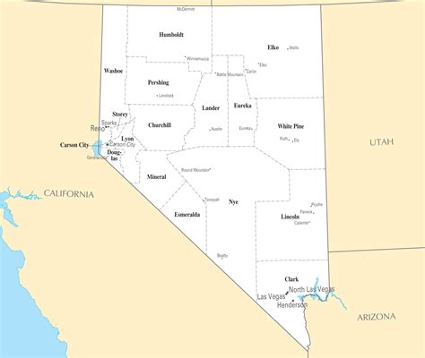 Nevada Cities And Towns Mapsof Net