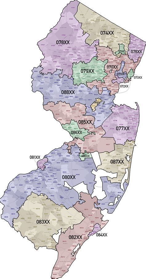 New Jersey Map With Zip Codes Wanda Joscelin