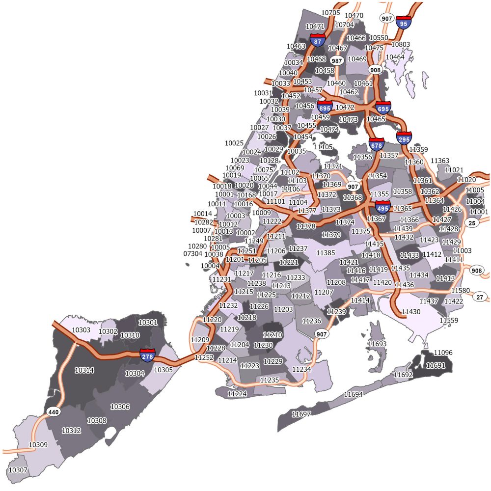 New York City Zip Code Map Gis Geography, 55% Off