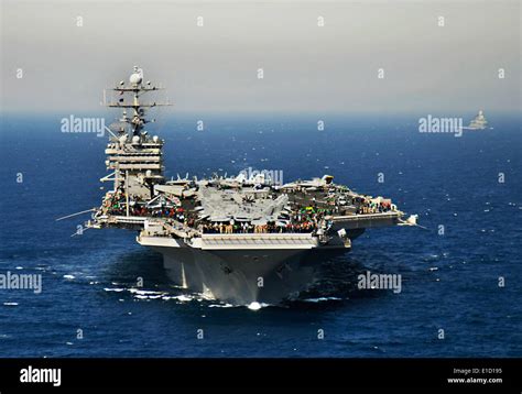 Nimitz Class Aircraft Carrier Uss Harry S Truman In The Strait Of