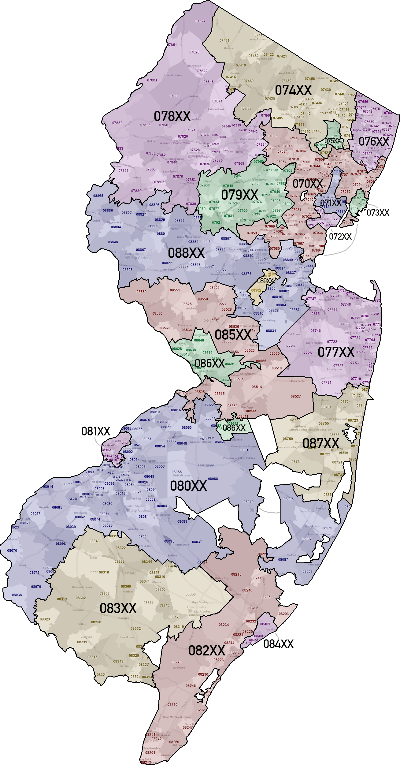 Nj Zip Code Map