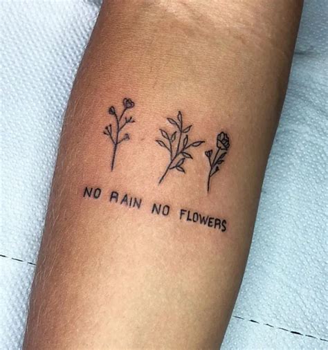 No Rain No Flowers Tattoo