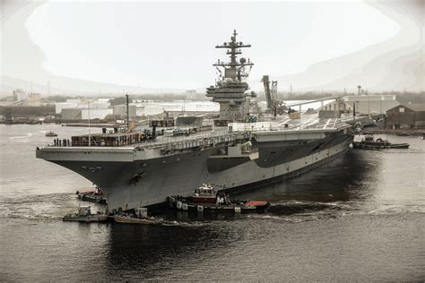 Norfolk Naval Shipyard Welcomes Uss George H W Bush For Drydocking