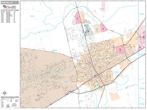 Odessa Texas Wall Map Premium Style By Marketmaps