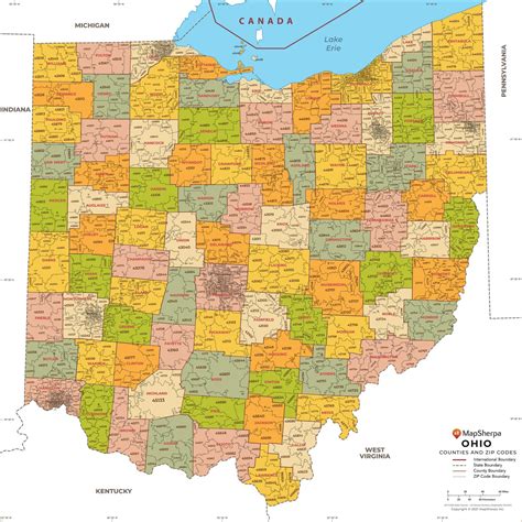 Ohio County Map By Zip Code