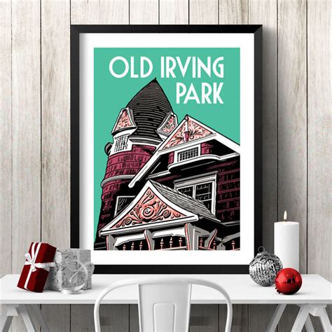 Old Irving Park Chicago Neighborhood Poster Etsy