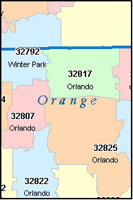 Orlando Fl Zip Code Map Orange County Fl Zip Codes