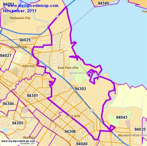 Palo Alto Zip Code Map Map