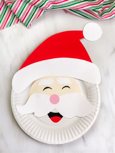 Paper Plate Santa Craft Free Template