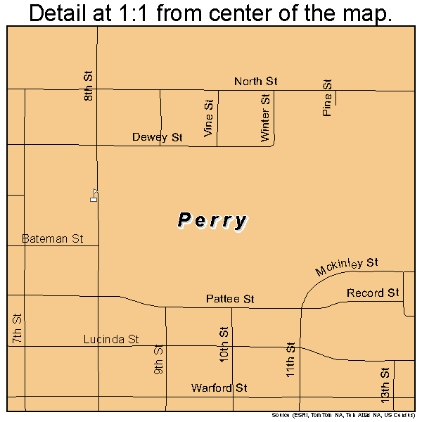 Perry Iowa Street Map 1962355